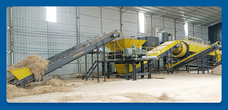 Biogas Straw Treatment Shredders Equipment Double Shaft Waste Biomass Shredder Machine
